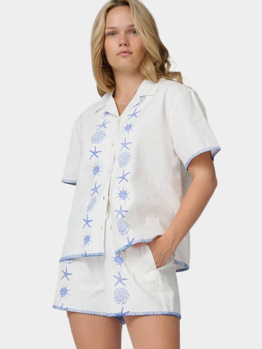 Short Sleeve Women's Shirt Off White