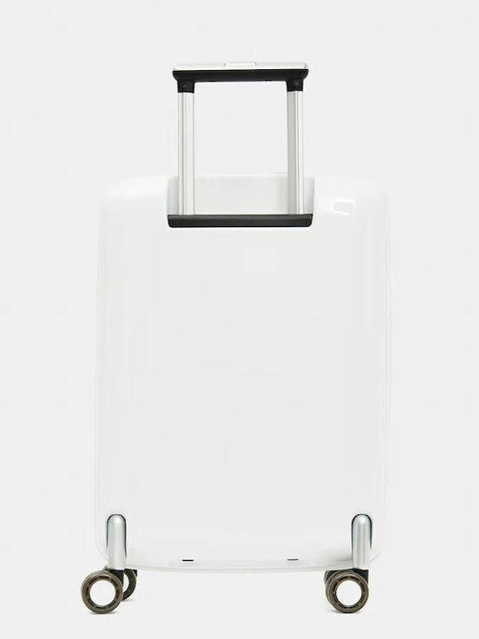 Mandarina Duck Sky Duck Cabin Hard Suitcase White With 4 Wheels Height 55cm