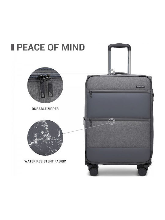 Miss Lulu British Traveller Βαλίτσα Ταξιδίου Καμπίνας Grey με 4 Ρόδες Ύψους 55εκ.