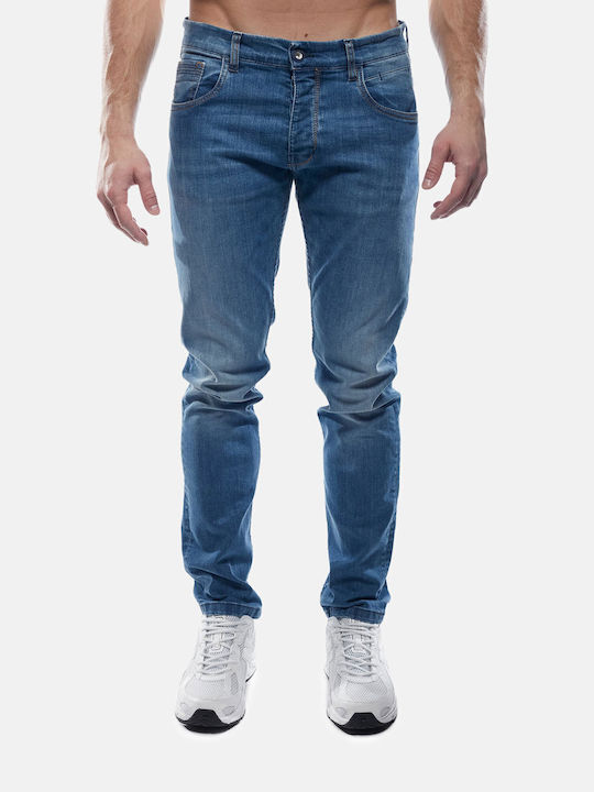 Cover Men's Elastic Jeans Pants with Regular Fit Blue