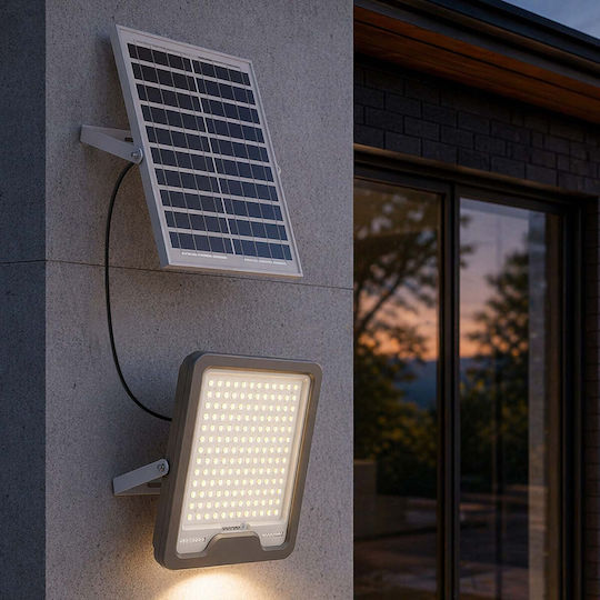 Avizar Solarlicht LED Flutlichter 16W 20W Solar Panel Automatische Erkennung Grau