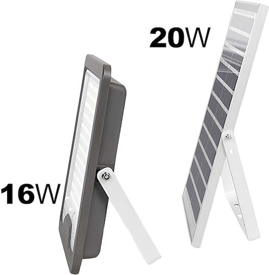 Avizar Solarlicht LED Flutlichter 16W 20W Solar Panel Automatische Erkennung Grau