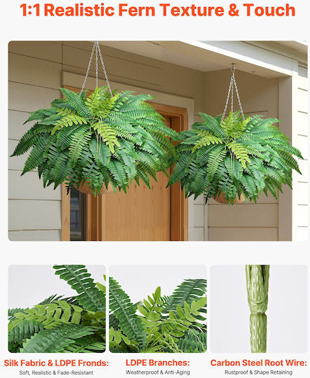 Vevor Artificial Fern 1270mm 96 Branches Large Decorative Indoor Outdoor Plant