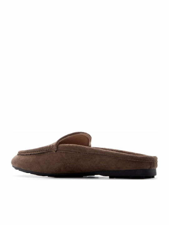 Mules With Heel In Brown Colour