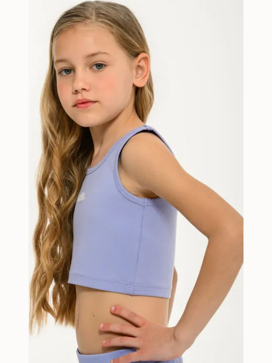 Kids Crop Top Sleeveless Purple