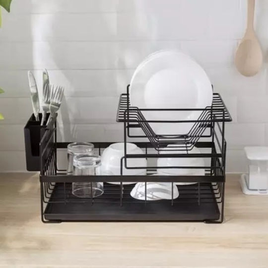 Отцедник За Мивка От Метал Черен 43x29x27см