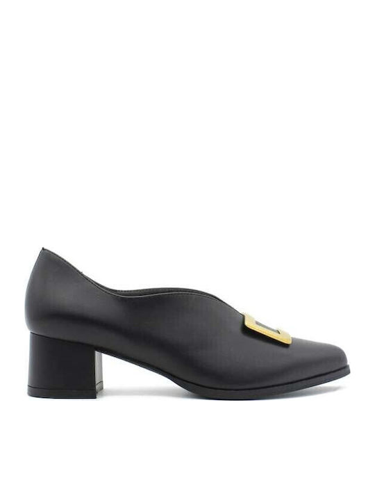 Leather Black Low Heels