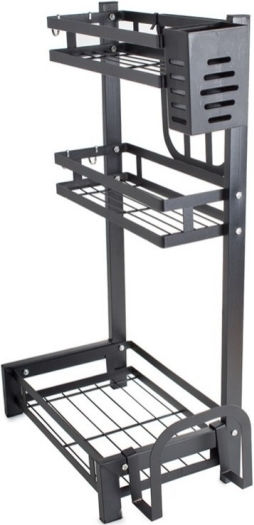KESNUP Tischspiel Kunststoff Schwarze Küchenorganisationsständer 60x38cm