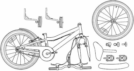 vidaXL 12" Kids' Bicycle City Light Blue
