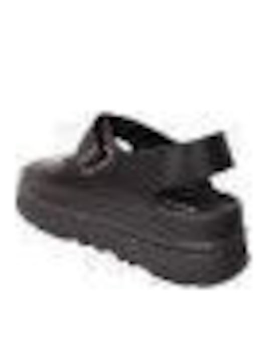 Moqs Γυναικεία Σανδάλια Flatforms Μαύρα