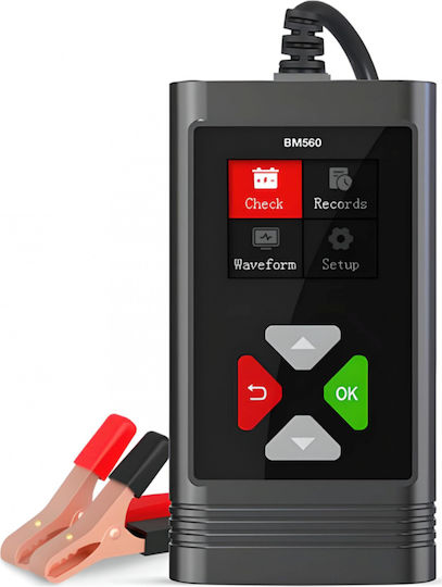 Zola Tester Baterie Auto Ecran Lcd 6-20v 2ah-220ah Baterii Cablu 70 Cm Negru