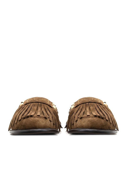 Lodi Leather Women's Moccasins In Brown Color