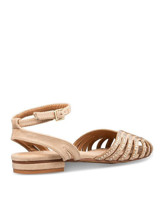 Γυναικείες Μπαλαρίνες Slingback σε Χρυσό Χρώμα