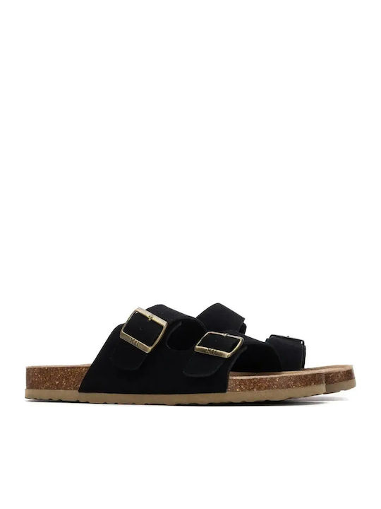 Leder Herrensandalen in Schwarz Farbe