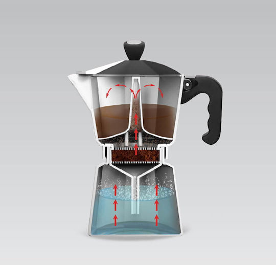 Maestro Mr-1666-3 Espresso-Kocher 3 Tassen Schwarz MR-1666-3-Schwarz