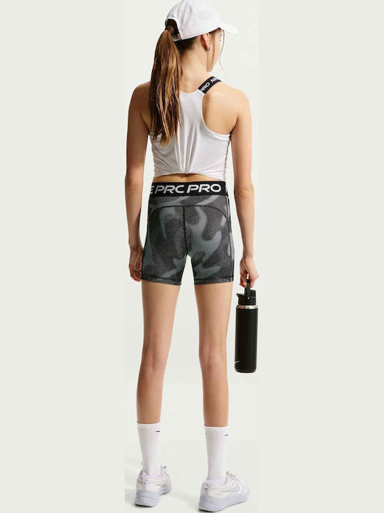Kinderleggings Sport Kurz Dri-Fit Schwarz Weiß Pro