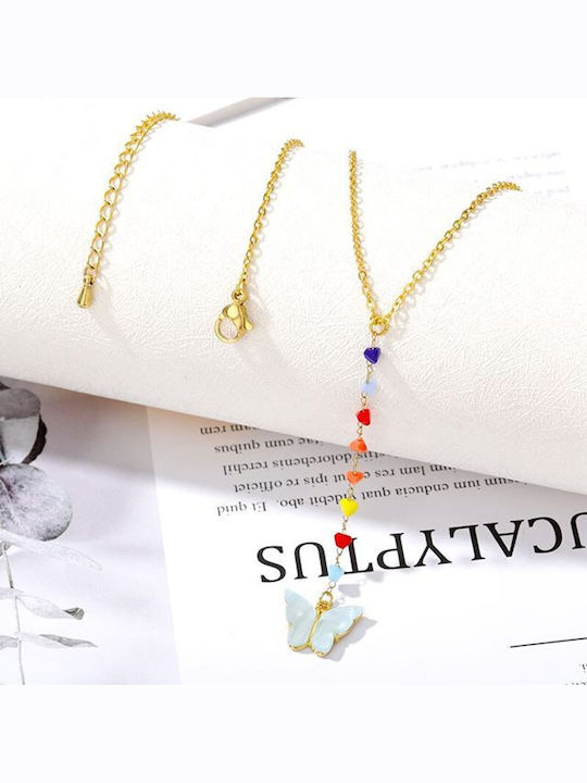 Colier Cu Design Fluture Plăcut Cu Aur