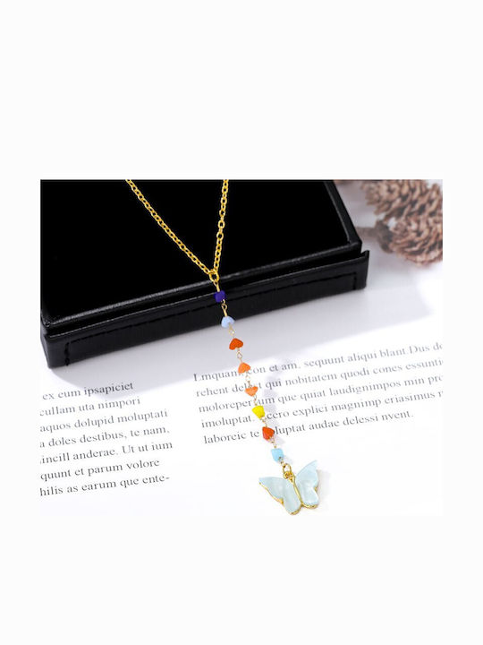 Colier Cu Design Fluture Plăcut Cu Aur