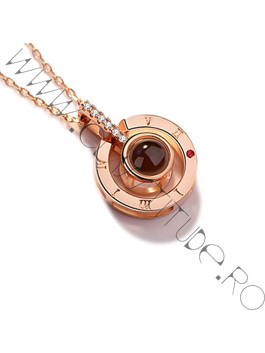 Colier Cu Placare Roz Cu Zircon