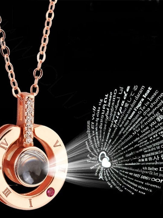 Colier Cu Placare Roz Cu Zircon