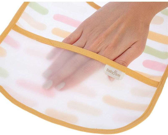 Baby Jem Waterproof Fabric Baby Bib with Pocket Pastel Stripes