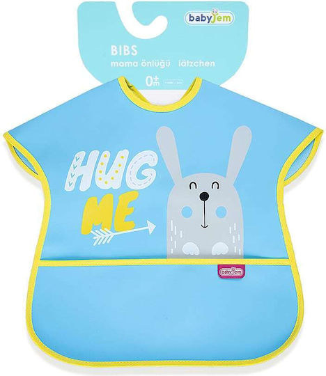 Baby Jem Waterproof Fabric Baby Bib with Hoop & Loop Fastener and Pocket Blue for 4 Months+