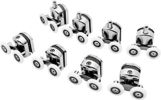 Set 8 Shower Cabin Rollers White