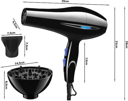 Uscător Profesional De Păr Cu Difuzor 1200W