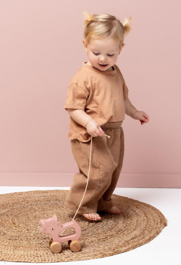 Trixie Pull Along Toy Mrs Wooden for 18+ Months
