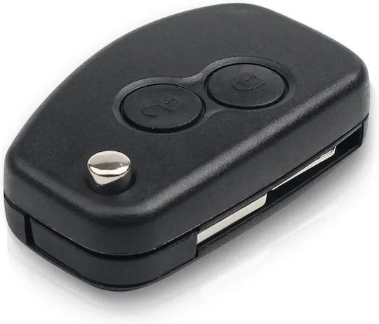 Techstar Car Key Case Transformer Type Knife Flip Ne72 2 Buttons Compatible Dacia Logan Sandero Duster Renault Clio Megane