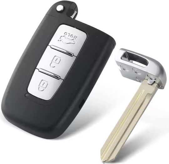 Techstar Husa Pliabilă Pentru Chei Auto Compatibilă Hyundai Sonata Azera Genesis Coupe Ix35 I30 I45 Kia Forte Sportage K2 K5 3 Butoane Cu Suport Portbagaj Hyn14 Lamă Stânga Fără Electronice