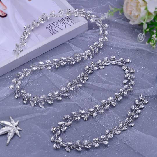Hairband Silver Crystals Rhinestones