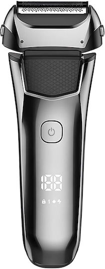 Avizar Ip67 Waterproof Rechargeable Electric Shaver 5w Triple Blade Led 100 Min Runtime Black Silver