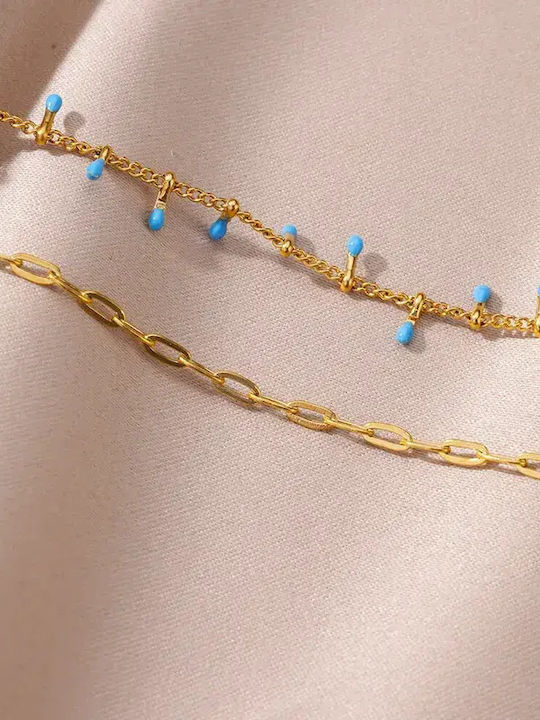 Women's Chain Bracelet Made of Gold Plated Steel