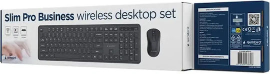 Gembird Slim Pro Kabelloses Tastatur & Maus Set Englisch (US)