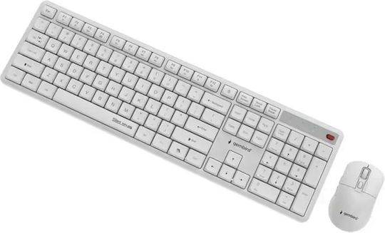 Gembird Silent Key Pro Ασύρματο Σετ Πληκτρολόγιο & Ποντίκι Αγγλικό US Λευκό