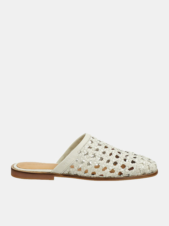 Gant Плоски кожени мюли Off White