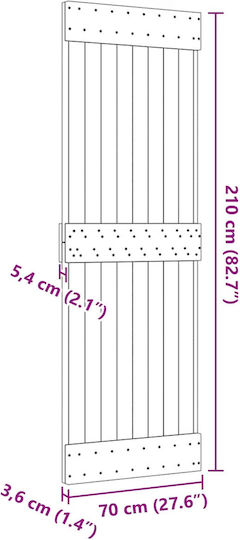 Vidaxl Πόρτα Narvik Φυσικό 70 X 210 Cm Συμπαγές Ξύλο Πεύκου