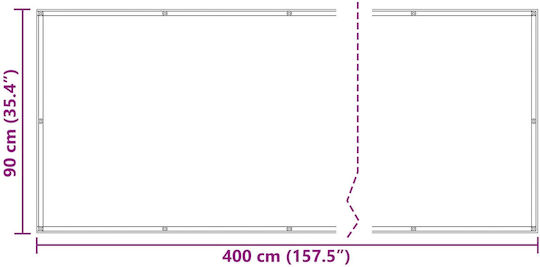 vidaXL Rectangular Gray Shade Divider with PU Coating 0.9x4m