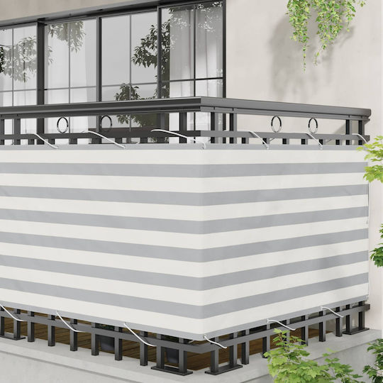 vidaXL Rectangular Gray Shade Divider 1x5m