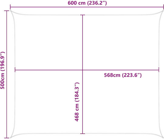 vidaXL Rectangular Gray Shade Sail 5x6m