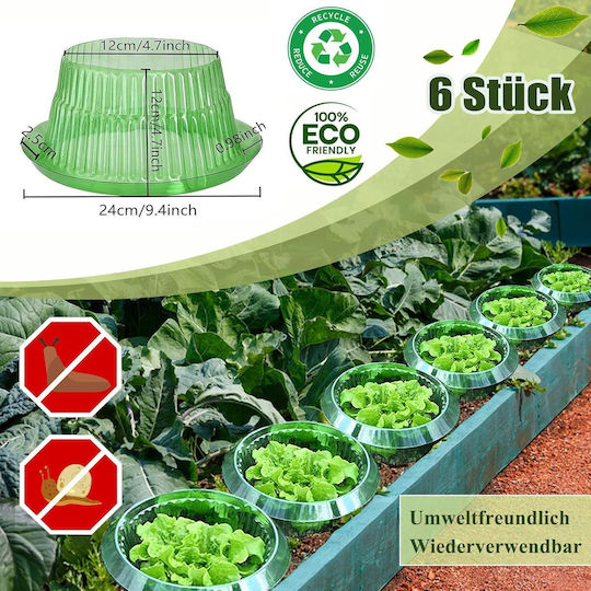 Anti-slug Rings 6 Pieces Ø 24 Cm Plant Protection Green
