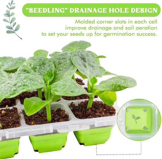 Seed Tray Lid Mini Greenhouse 9 Cells 5.6x5.6x4.5 Cm Planting