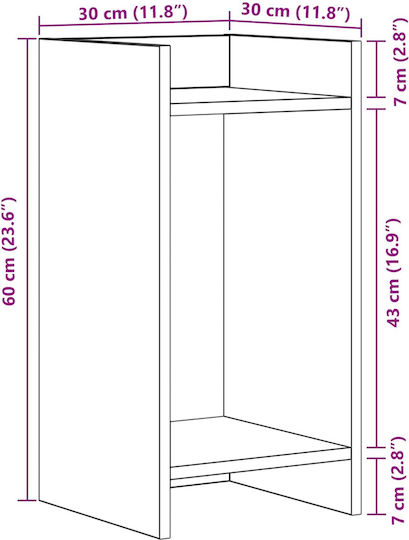 vidaXL Дървени Цветарници 30x30x60см 2бр