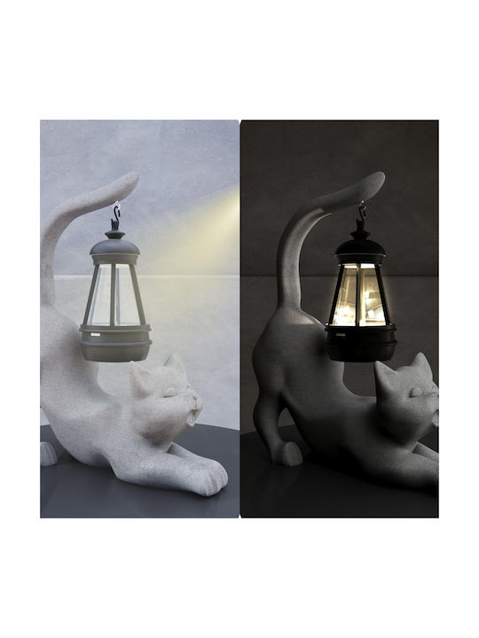 Lantern Figurine Solar Lustră Decorativă Gri