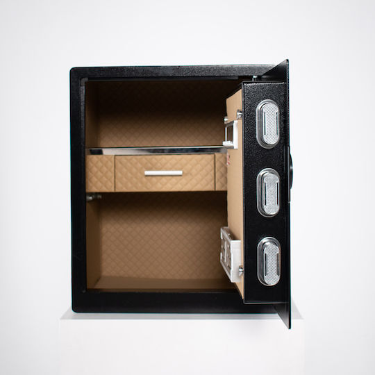 Seif cu Blocare Digitală și Amprentă Digitală, cu Dimensiunile L45xW38xH32cm cu Greutatea 17.49kg SF00017