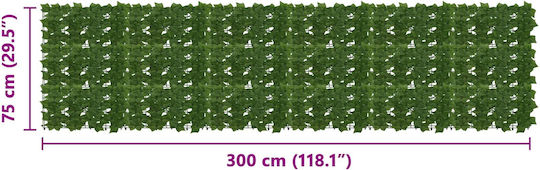 Vidaxl Folding Balcony Screen Leaves Green 300 x 75 cm