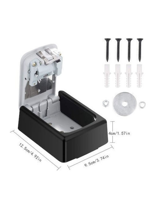 C-TECH Wall-Mounted Combination Key Holder Plastic with Combination Dial 9.5x4x11.5cm