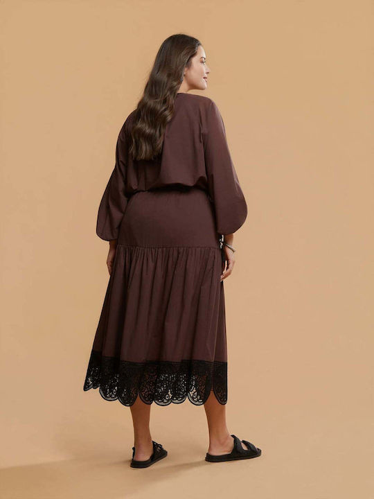 Midi Дамска Пола Кафява 8501.6016.R.НЕТТО-brown