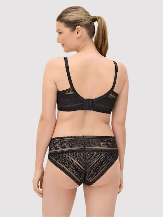 Ysabel Mora Lace Underwear Set Bra With Black Slip